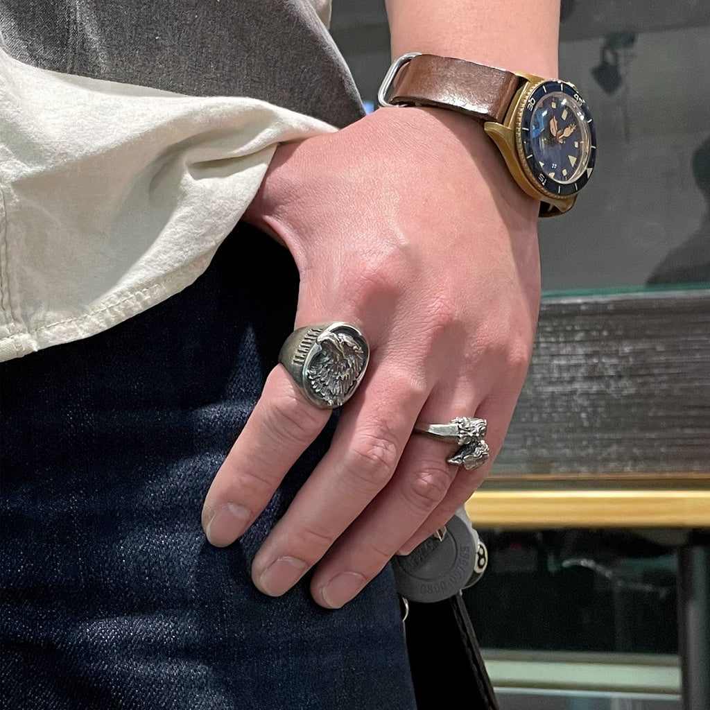 【Silver Monsters】日本一級神牌 Loud Style Design 究極手雕 義與理 立體雄鷹戒指