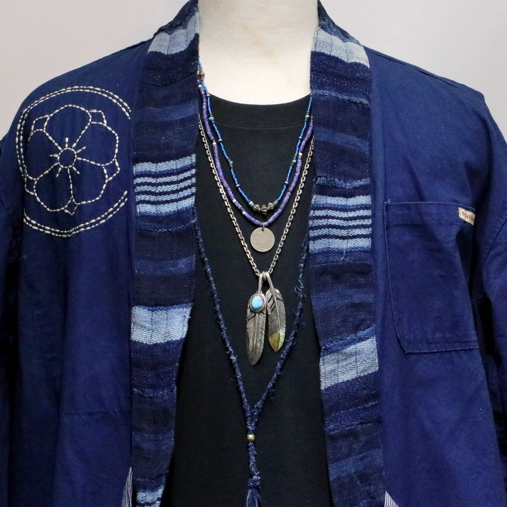 【Silver Monsters】日本Old Industrial 匠人手工編織 靛藍古布繩 正老布編繩 項鍊