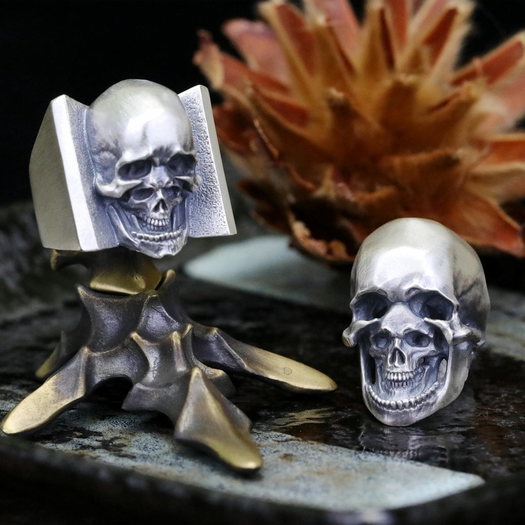 【Silver Monsters】日本雕畫雙絕 Dual Flow 細緻雕工 純銀原創 日系髏中髏 純銀吊墜