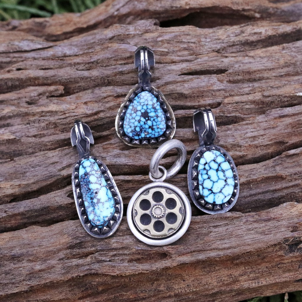 【Silver Monsters】SMS獨家訂製 銀銅鑲嵌 刷舊左輪 925銀 純銀小吊墜 副墜