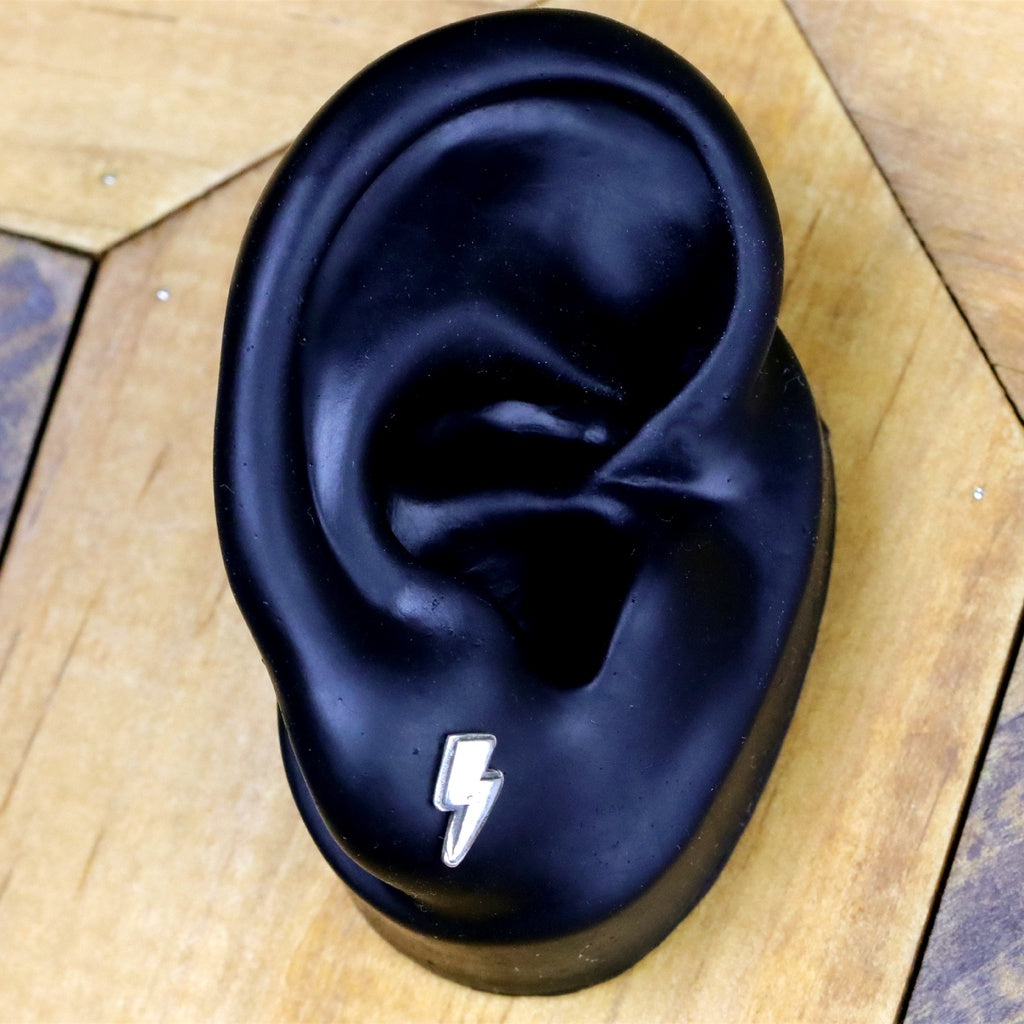 【Silver Monsters】台灣職人手作 KOPO METAL 立體精雕 純銀原創 閃電耳釘