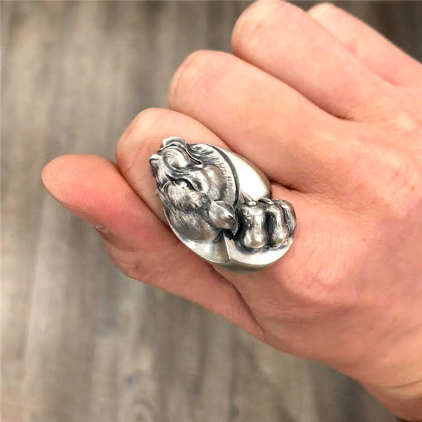 【Silver Monsters】日本雕畫雙絕 Dual Flow 2019春夏新作「TORA」 純銀 虎之戒