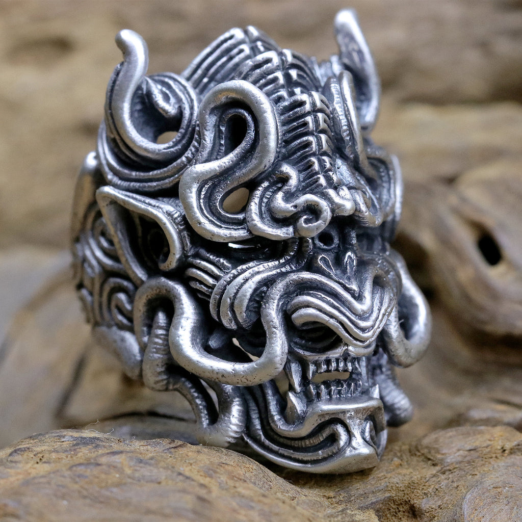 【Silver Monsters】日本雕畫雙絕 DUAL FLOW 原創繩紋系列 JMR-15 阿澄雷神純銀指環