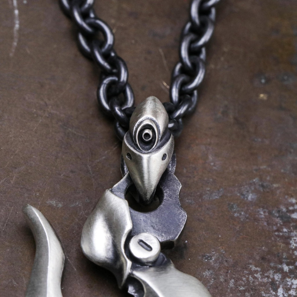 【Silver Monsters】前衛宗師日本Glam Scale 機甲王原創設計 重磅機甲巨蟹鉗純銀吊墜