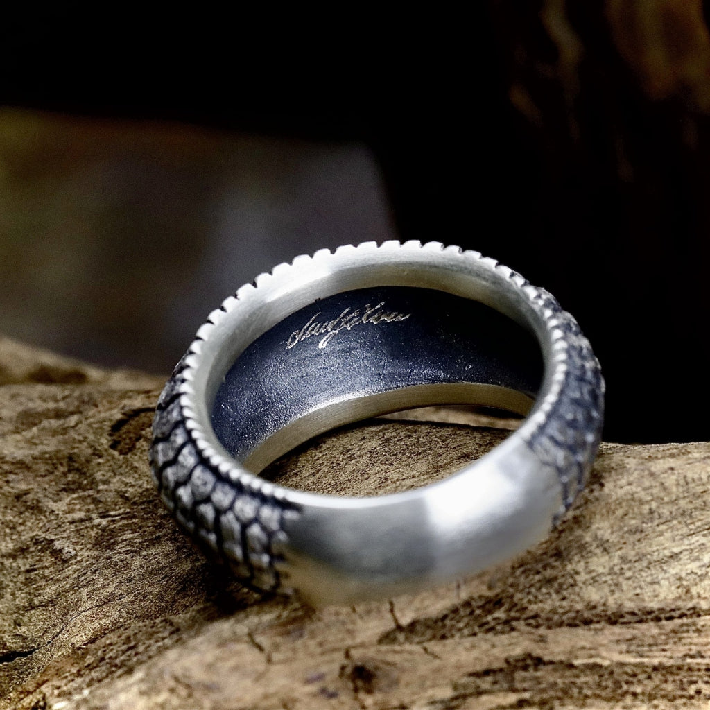 【Silver Monsters】日本雕畫雙絕 Dual Flow 原創手作 立體龜甲 聖獸玄武 純銀戒指