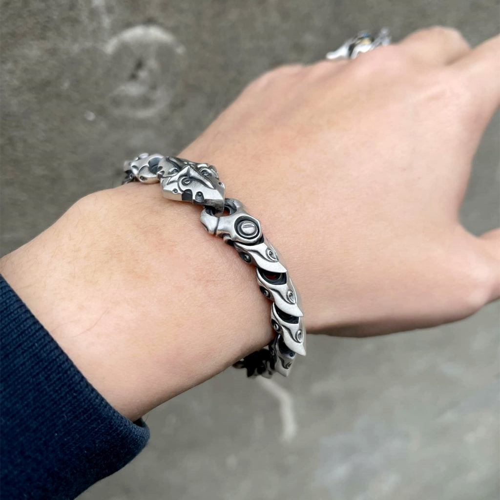 【獨家限定】日本Glam Scale 與SMS九週年聯名 手做原創"機甲十字蟹夾" 純銀手鍊