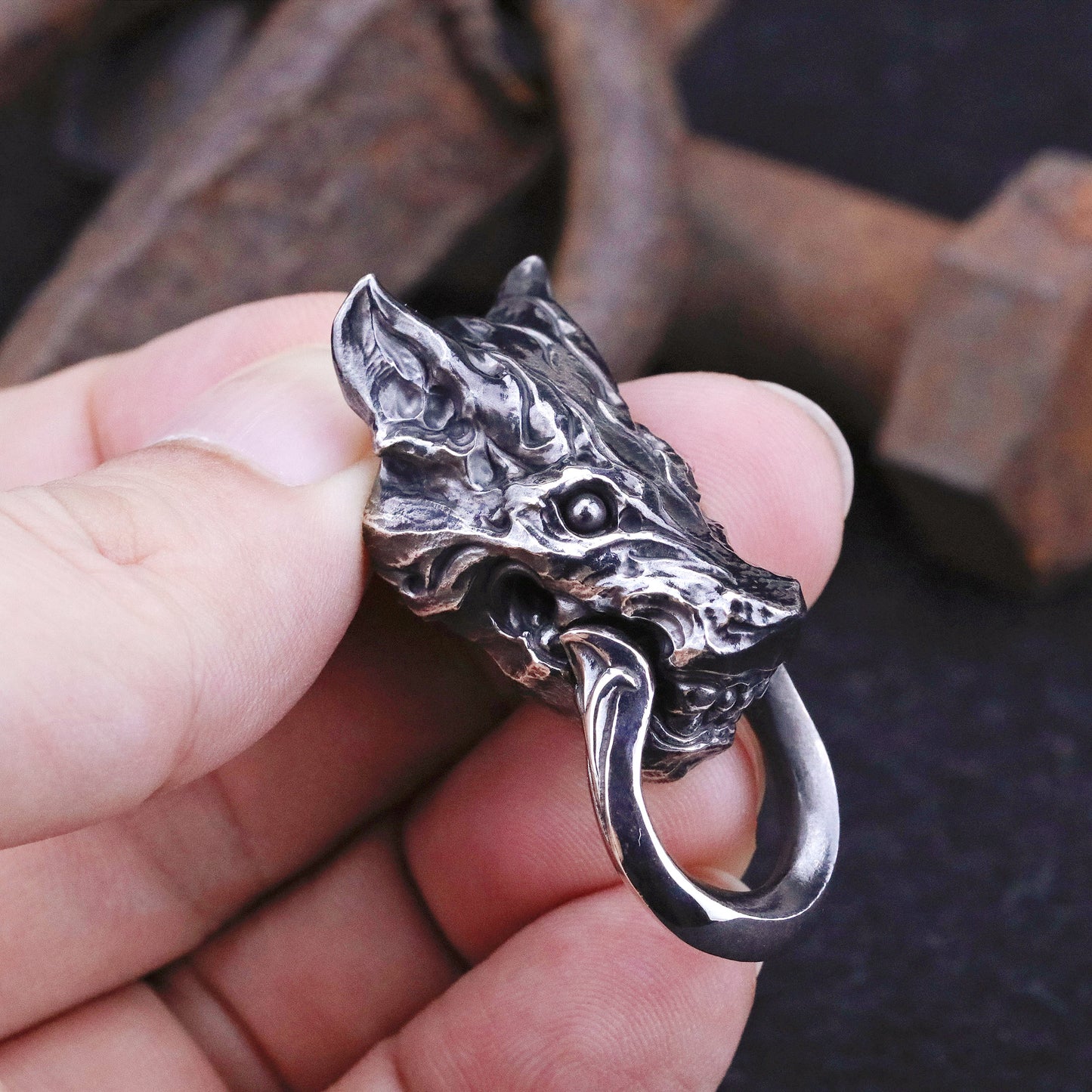 Glam Scale GS-6T-010 wolf head pendant