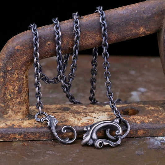 【Silver Monsters】3.8mm 古典雕花扣具 太丸鏈(Superbia設計 SMS自製) 925銀純銀項鍊