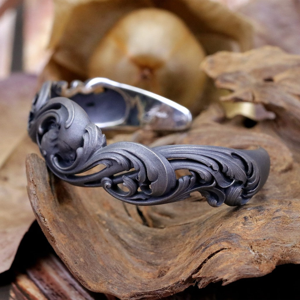 【Silver Monsters】日本暗系古典狂潮 Superbia 分裂 原創手做 舊化噴砂 純銀手環