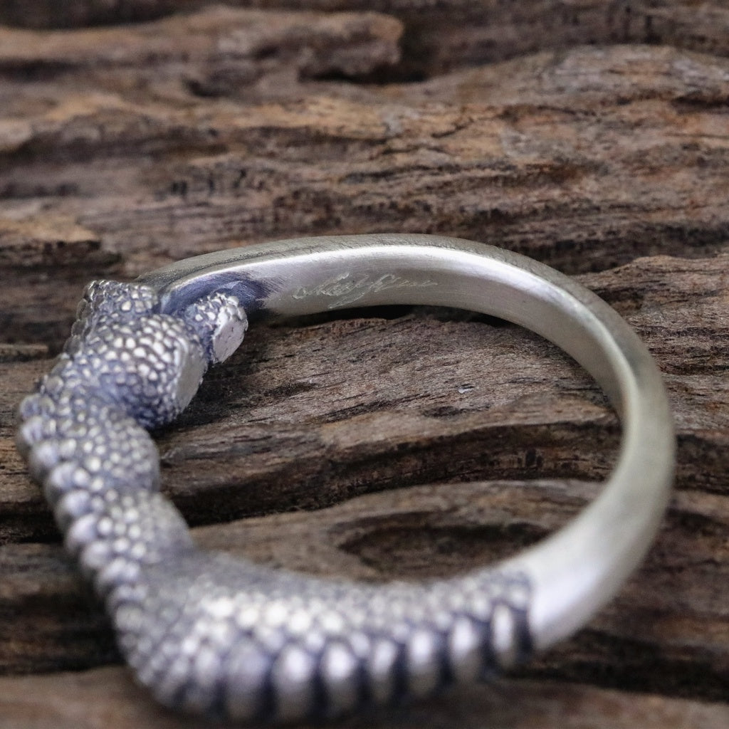 【Silver Monsters】日本雕畫雙絕 Dual Flow 手工銀飾 原創設計 細膩雕工 龍爪純銀戒指 S