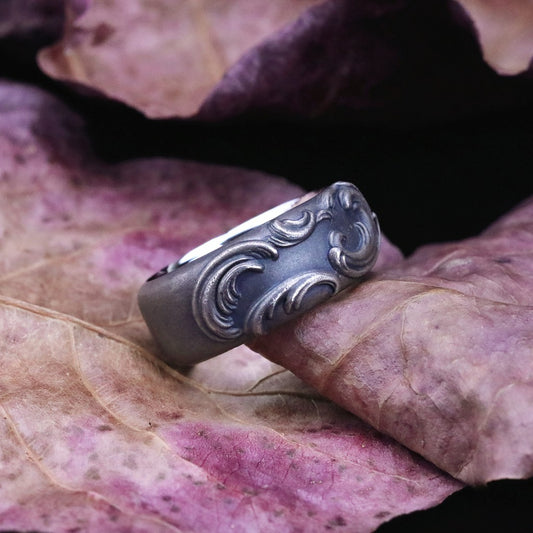 【Silver Monsters】日本暗系古典狂潮 Superbia 洛可可1 手作舊化 純銀戒指