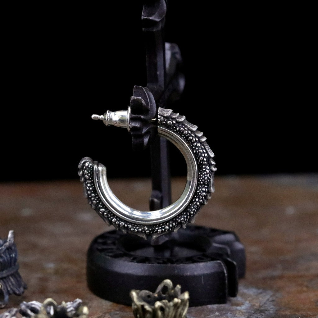 【Silver Monsters】日本手作Nil:GRAVE 特約品牌 -連續- 鱗環 手作耳針 純銀耳環