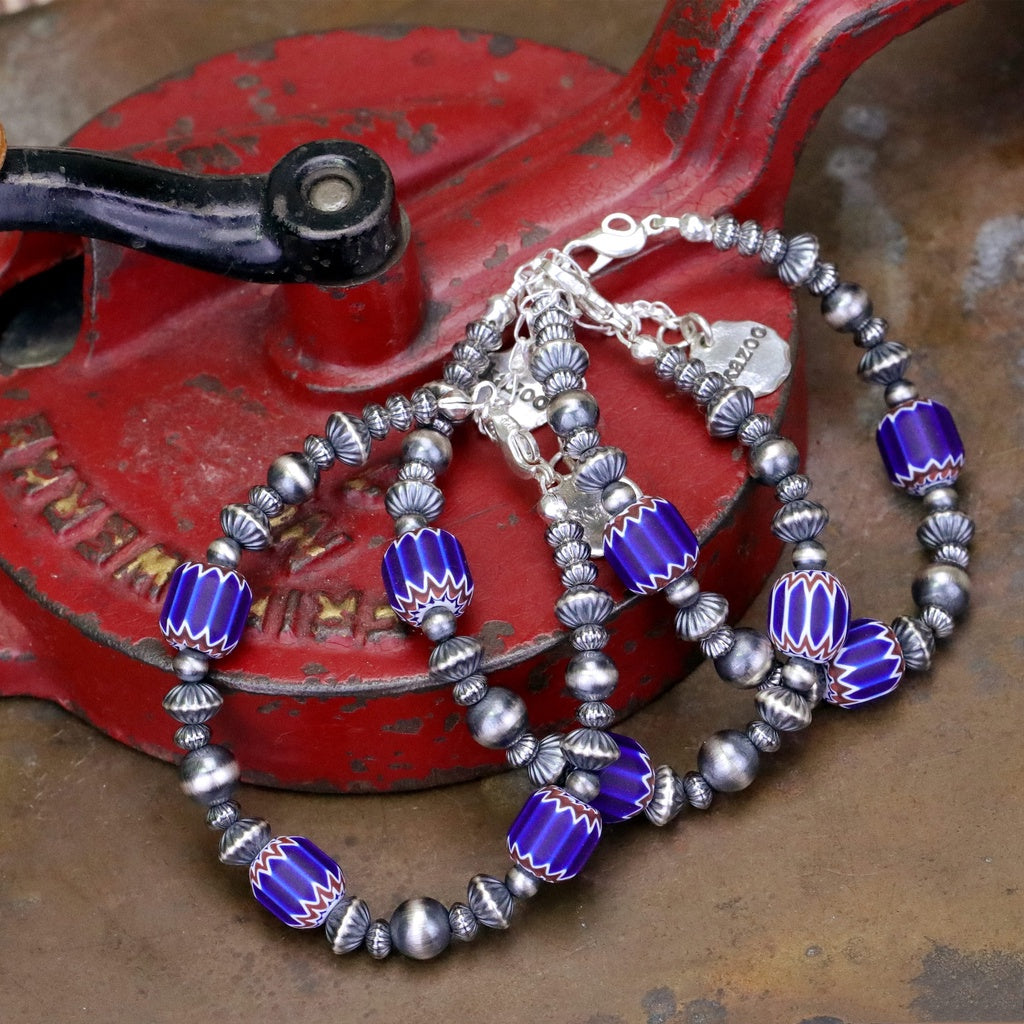 【Silver Monsters】日本手作 Kazoo 義大利制老雪佛蘭珠/做舊銀貝銀珠 復古純銀手鍊