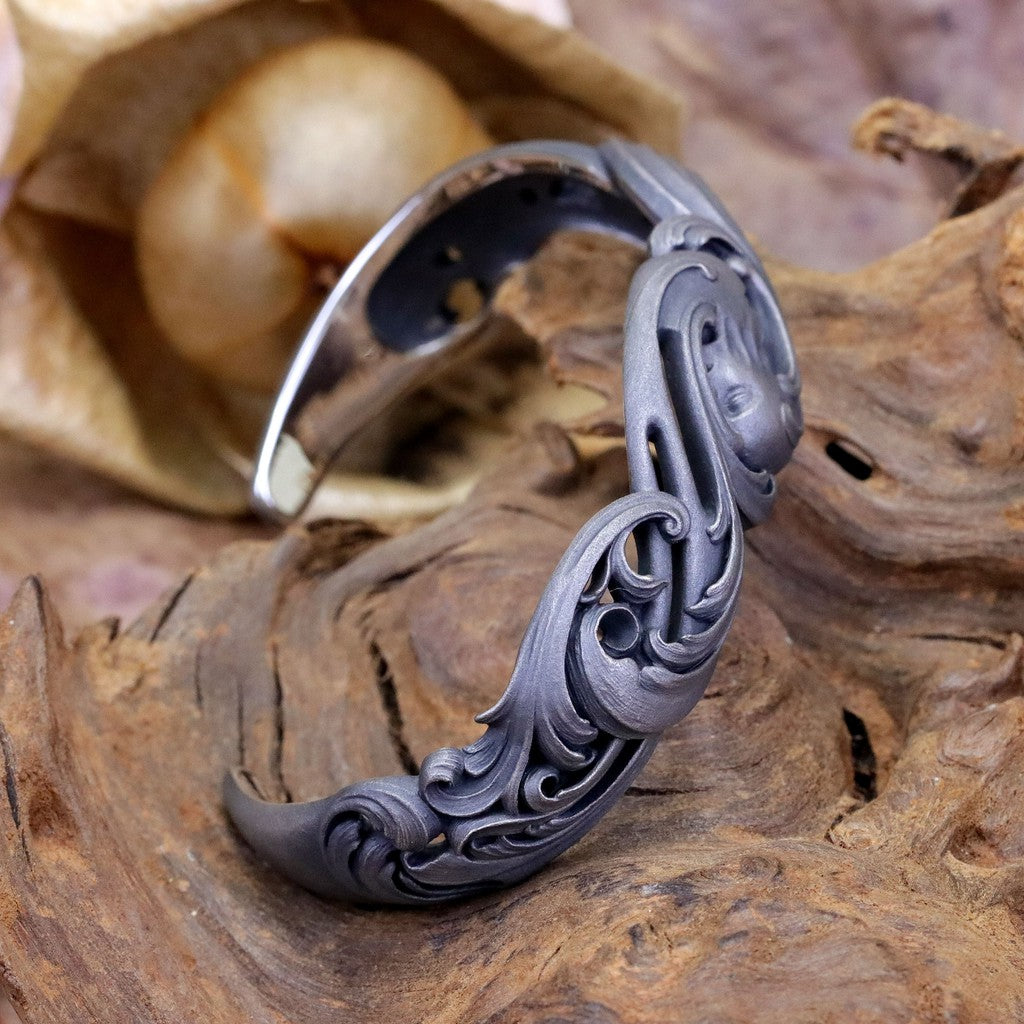 【Silver Monsters】日本暗系古典狂潮 Superbia 分裂 原創手做 舊化噴砂 純銀手環