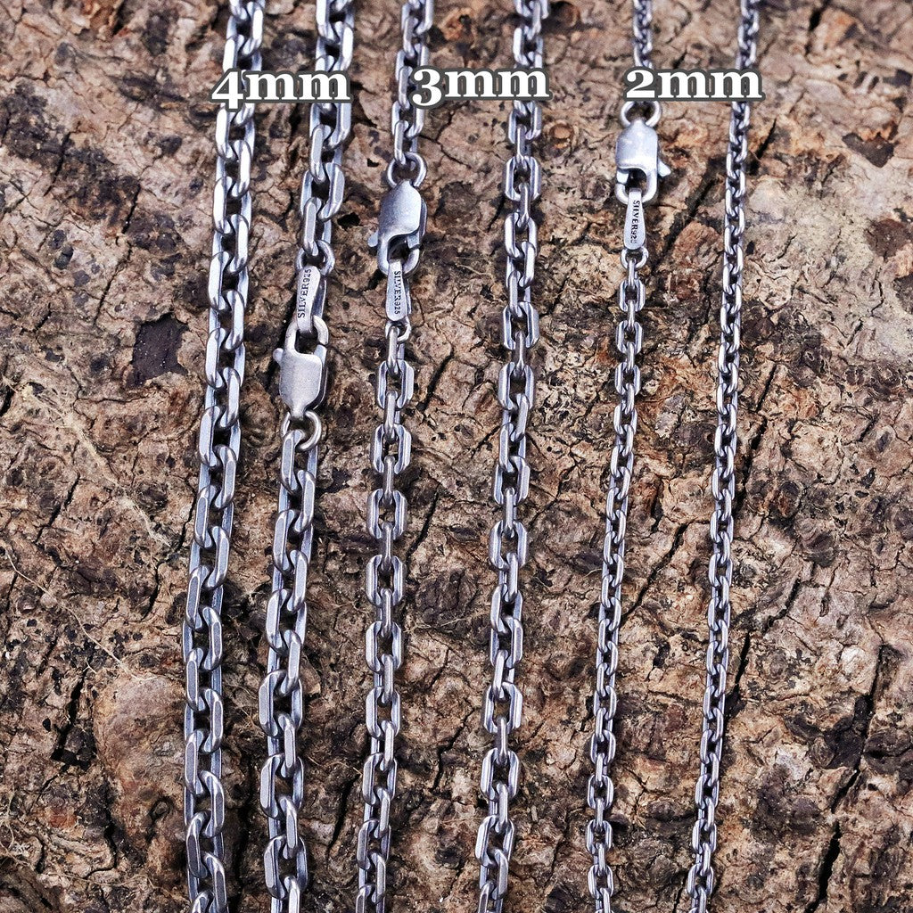 【Silver Monsters】SMS獨家特製 3mm C扣六角稜鍊 925銀 純銀項鍊