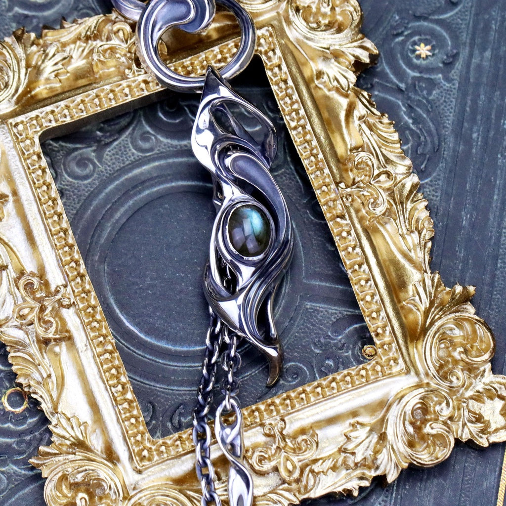 【Silver Monsters】日本匠級曲線異形 Ability Normal 特鑲藍晶石 純銀流蘇曲線 吊墜