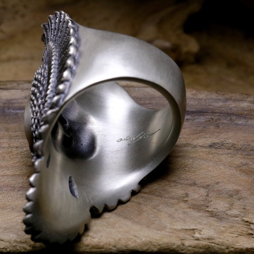 【Silver Monsters】日本雕畫雙絕 Dual Flow 原創設計 展翼鳳凰 手作純銀戒指 銀飾