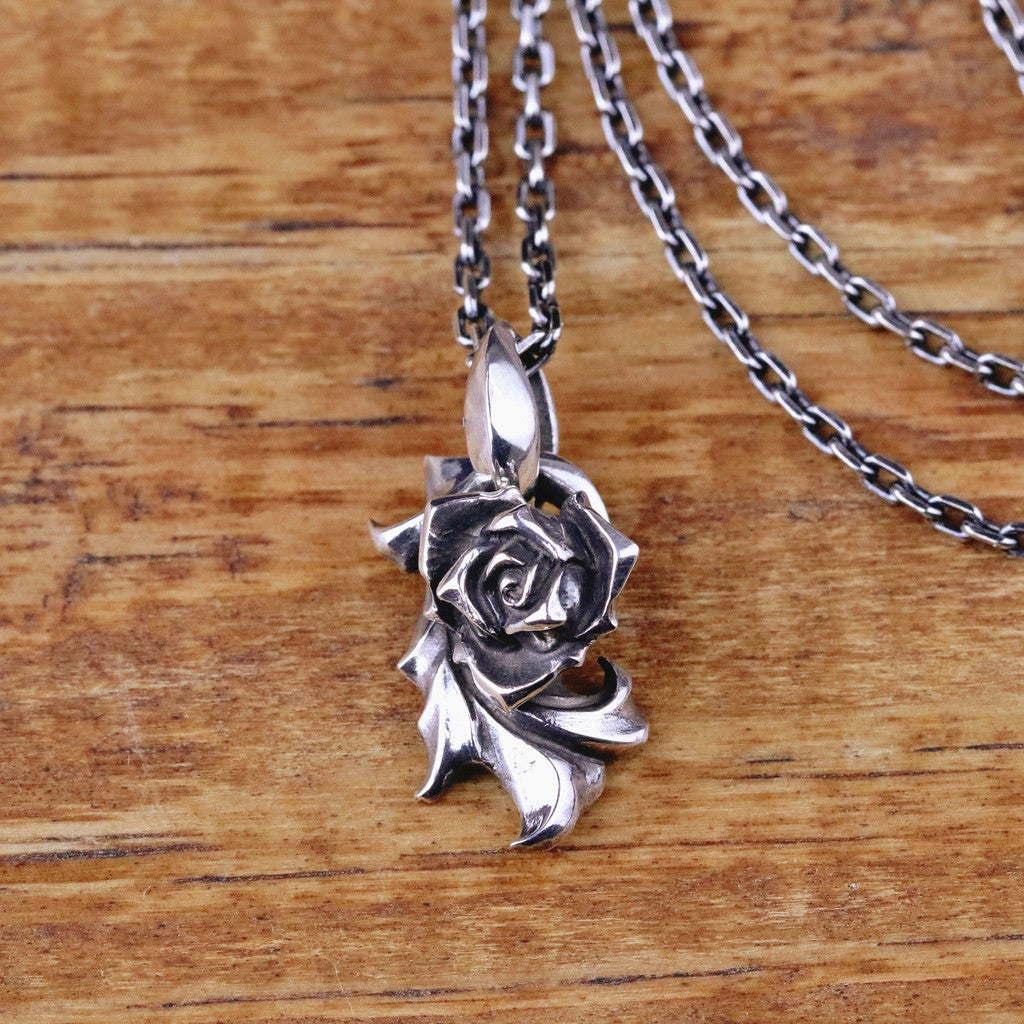 【Silver Monsters】日本Glam Scale 機甲王 "EN-009" 薔薇花 純銀項鍊