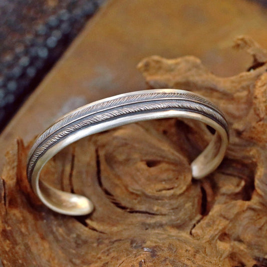 【Silver Monsters】日本雕畫雙絕 Dual Flow 杉山『羽』爆款手環 純銀手環