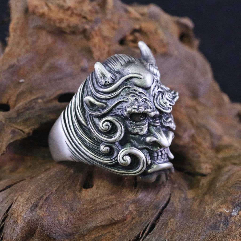 【Silver Monsters】日本雕畫雙絕 Dual Flow 手工雕刻 原創設計 怒神 純銀戒指