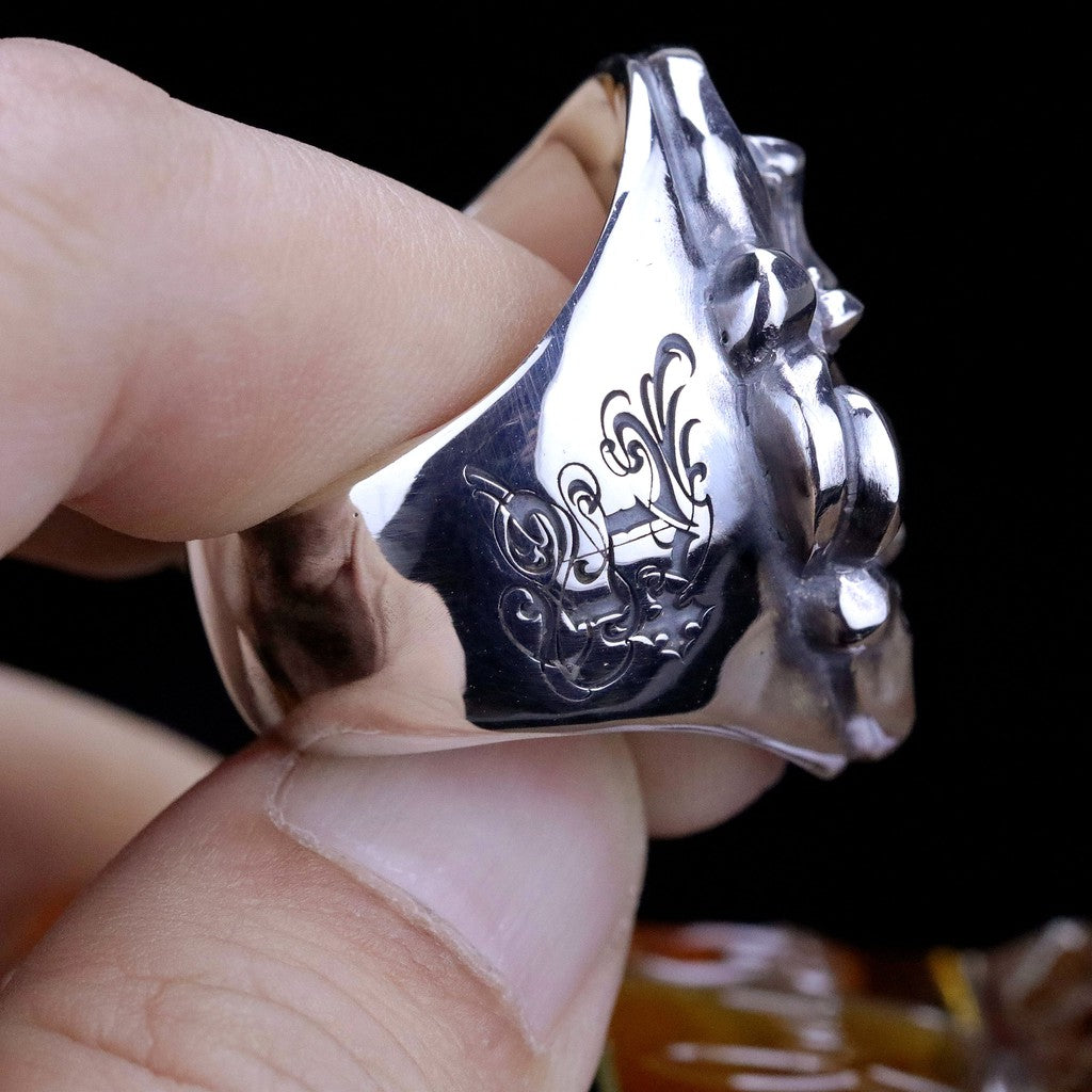 【Silver Monsters】日本一級神牌Loud Style Design 緋紅の祈禱 雕花十字純銀戒指