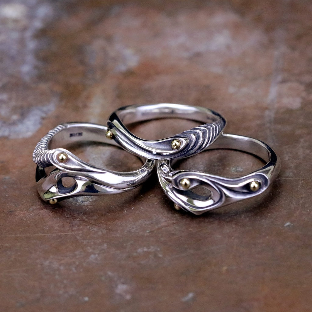 【Silver Monsters】日本手作 曲線異形 Ability Normal VR-48 銀銅鑲嵌 原創銀飾戒指