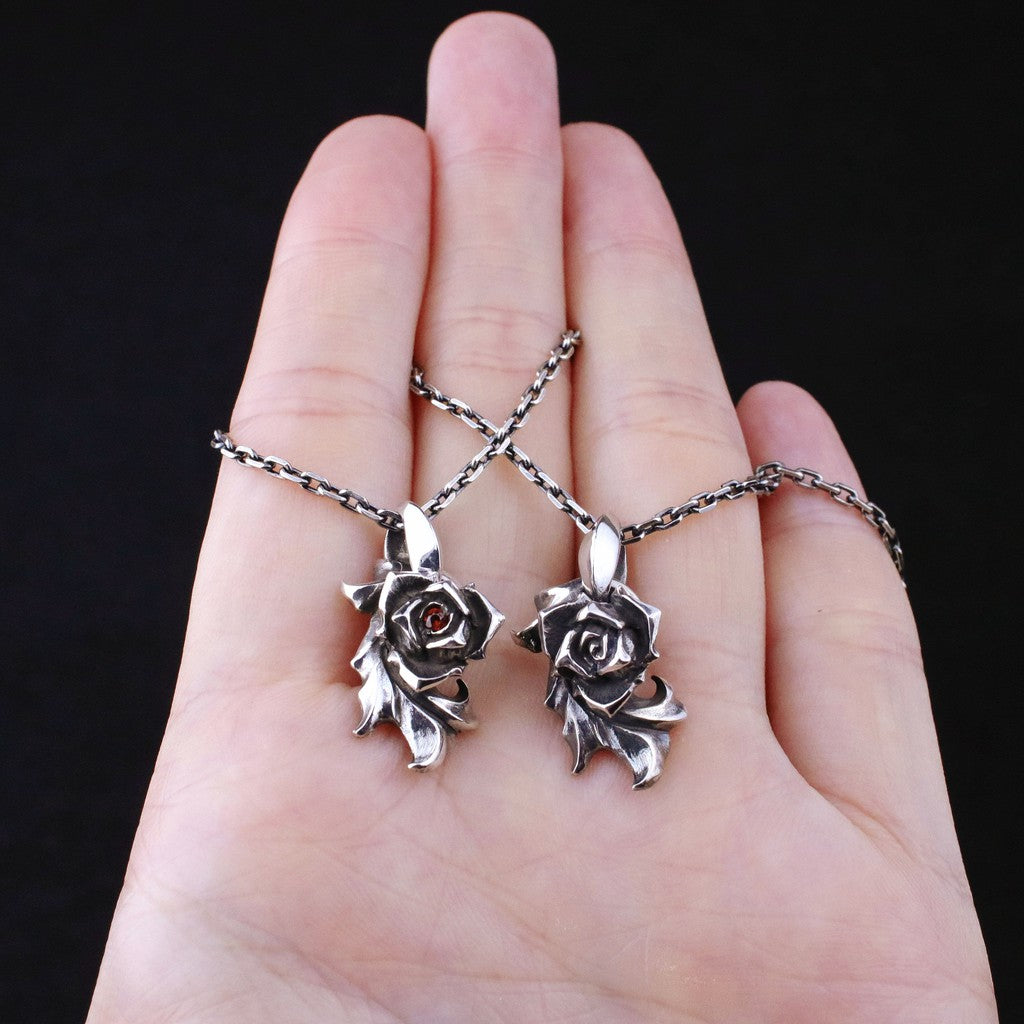 【Silver Monsters】日本Glam Scale 機甲王"EN-009 GA" 薔薇花寶石 純銀項鍊