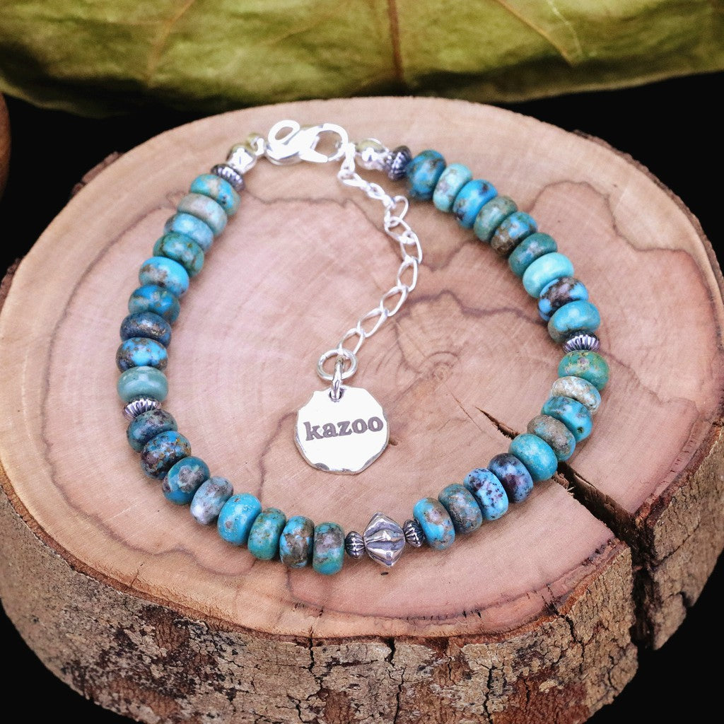 【Silver Monsters】日本手作Kazoo 美產精選 綠松石/銀貝 可調節式手鍊