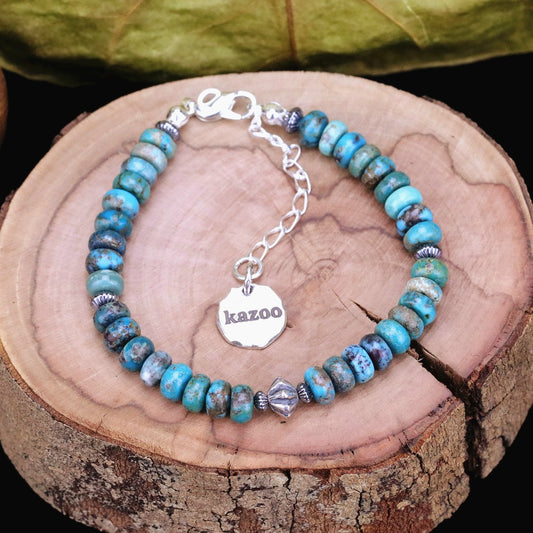 【Silver Monsters】日本手作Kazoo 美產精選 綠松石/銀貝 可調節式手鍊