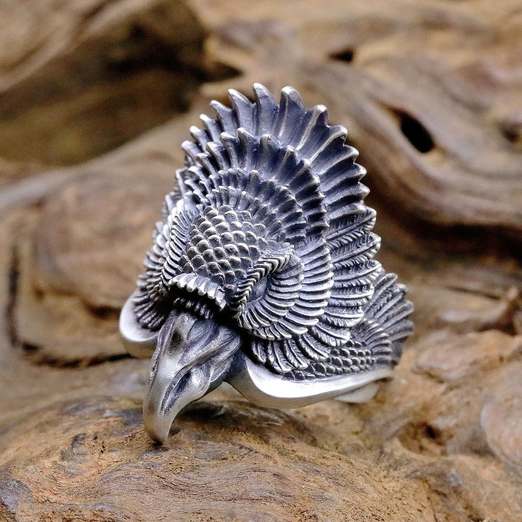 【Silver Monsters】日本雕畫雙絕 Dual Flow 原創設計 手作雙極鳳首 純銀戒指