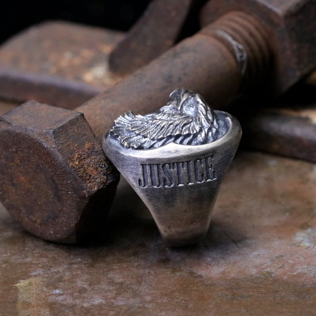 【Silver Monsters】日本一級神牌 Loud Style Design 究極手雕 義與理 立體雄鷹戒指