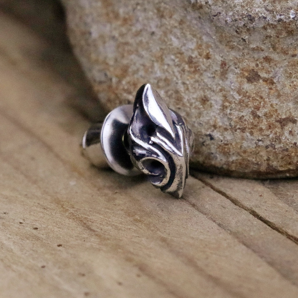 【Silver Monsters】日本前衛宗師 Glam Scale 機甲王 鳶尾哥特雕花 純銀耳針 耳飾