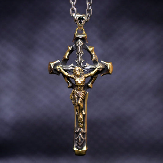 【Silver Monsters】日本一級神牌 Loud Style Design 原創聖光救贖 銀銅鑲嵌 十字吊墜