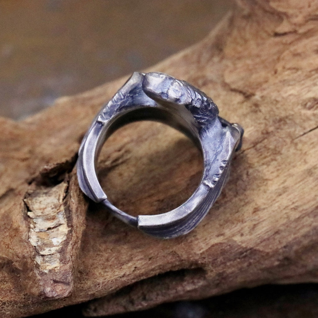 【Silver Monsters】日本一級神牌Loud Style Design 武骨狂豪 究極手雕立體巨鷹 純銀戒指