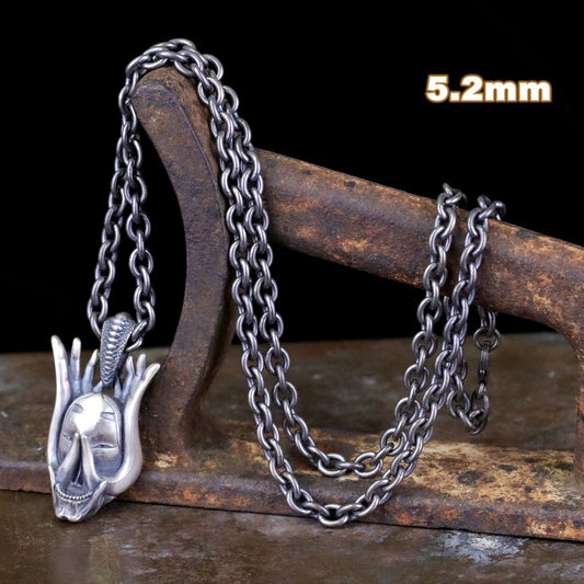 【Silver Monsters】5.2mm 手工作舊 C扣太丸鏈 SMS獨家特製 925銀 純銀項鍊