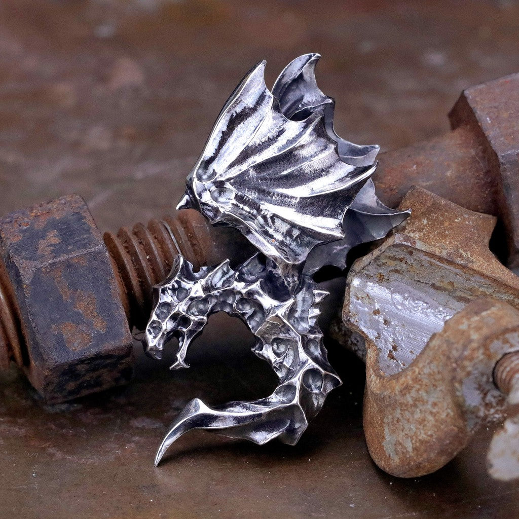 【Silver Monsters】日本前衛宗師Glam Scale 機甲王 手作銀翼風蝕 MANA飛龍 吊墜