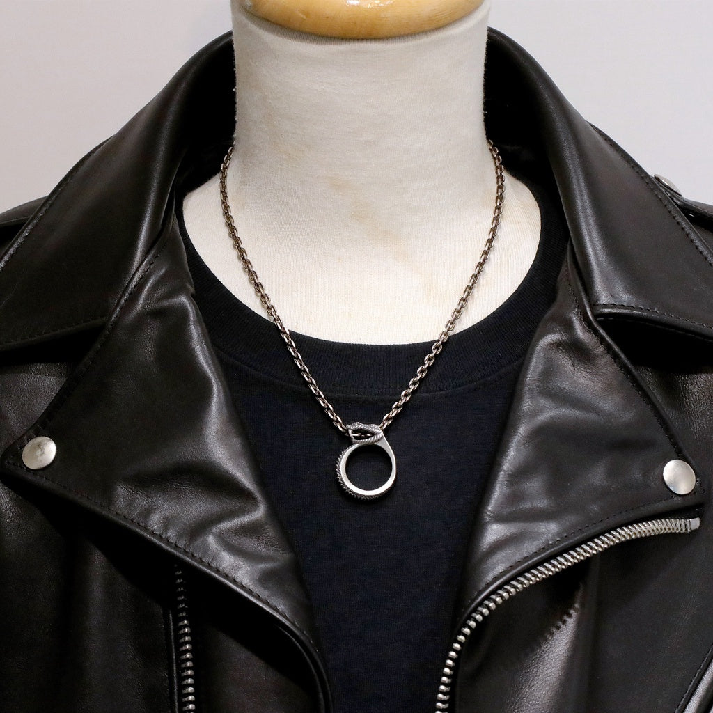 【Silver Monsters】日本雕畫雙絕 Dual Flow 手作新品 原創銜尾蛇兩用 純銀戒指 吊墜 銀飾