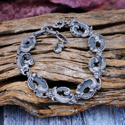 【Silver Monsters】日本暗系古典狂潮 Superbia 雕塑2 做舊噴砂 純銀手鍊