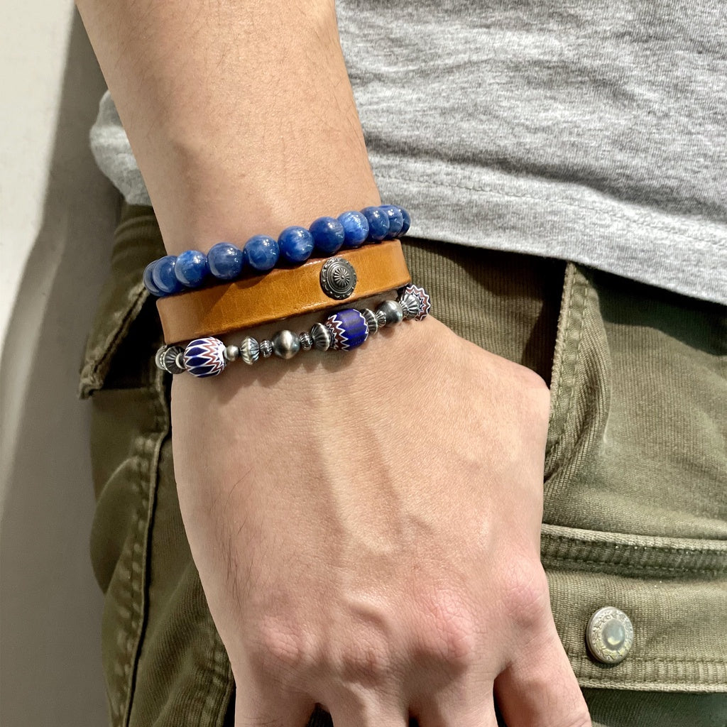 【Silver Monsters】日本手作 Kazoo 義大利制老雪佛蘭珠/做舊銀貝銀珠 復古純銀手鍊