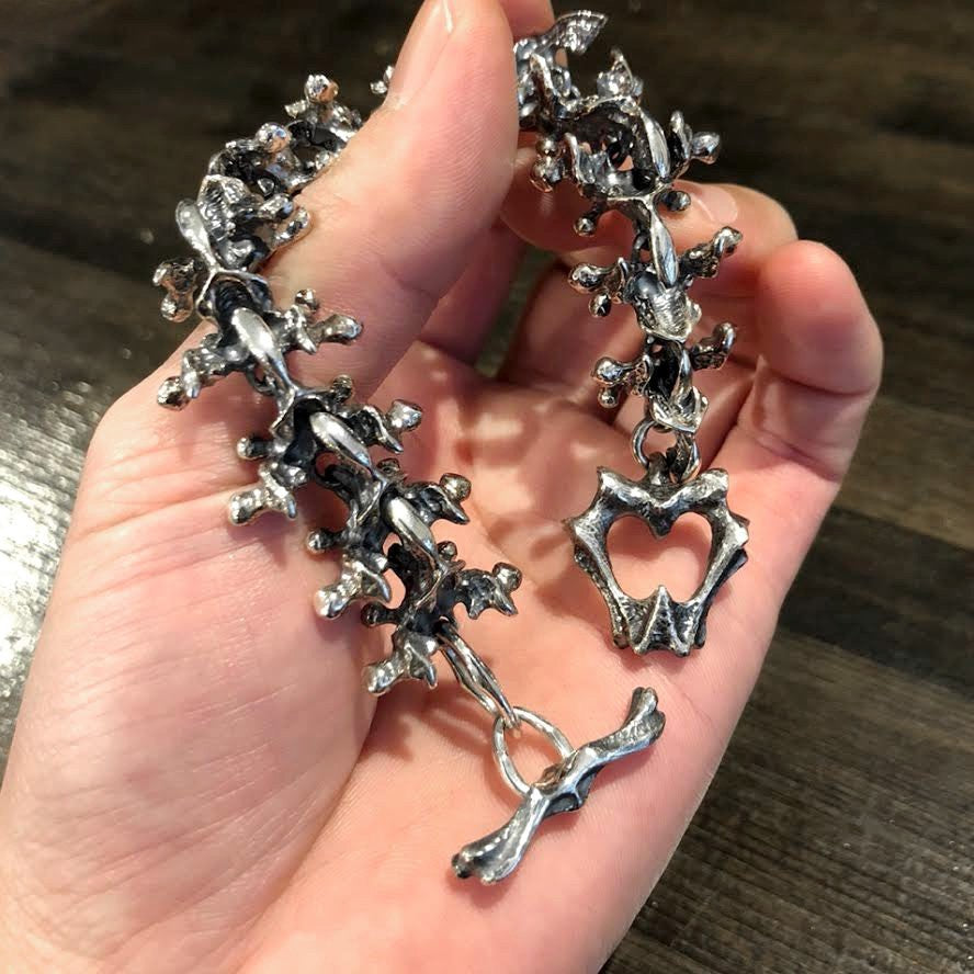 【Silver Monsters】幻獸異骸 日本殿堂級Strange Freak Designs 經典上脊骨 寬版手鍊