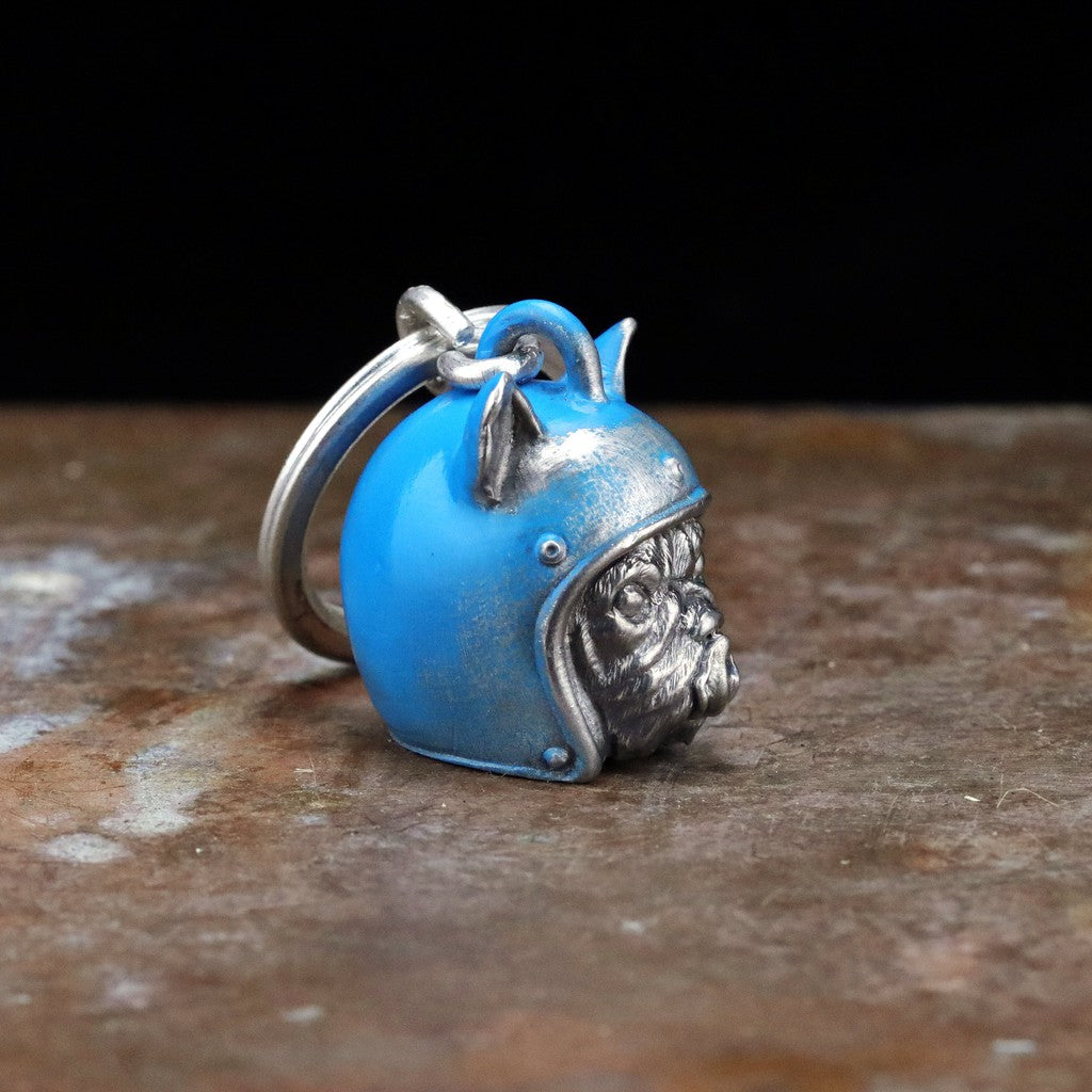 【Silver Monsters】台灣職人手作 KOPO METAL 動物安全帽鑰匙圈有耳朵 法鬥