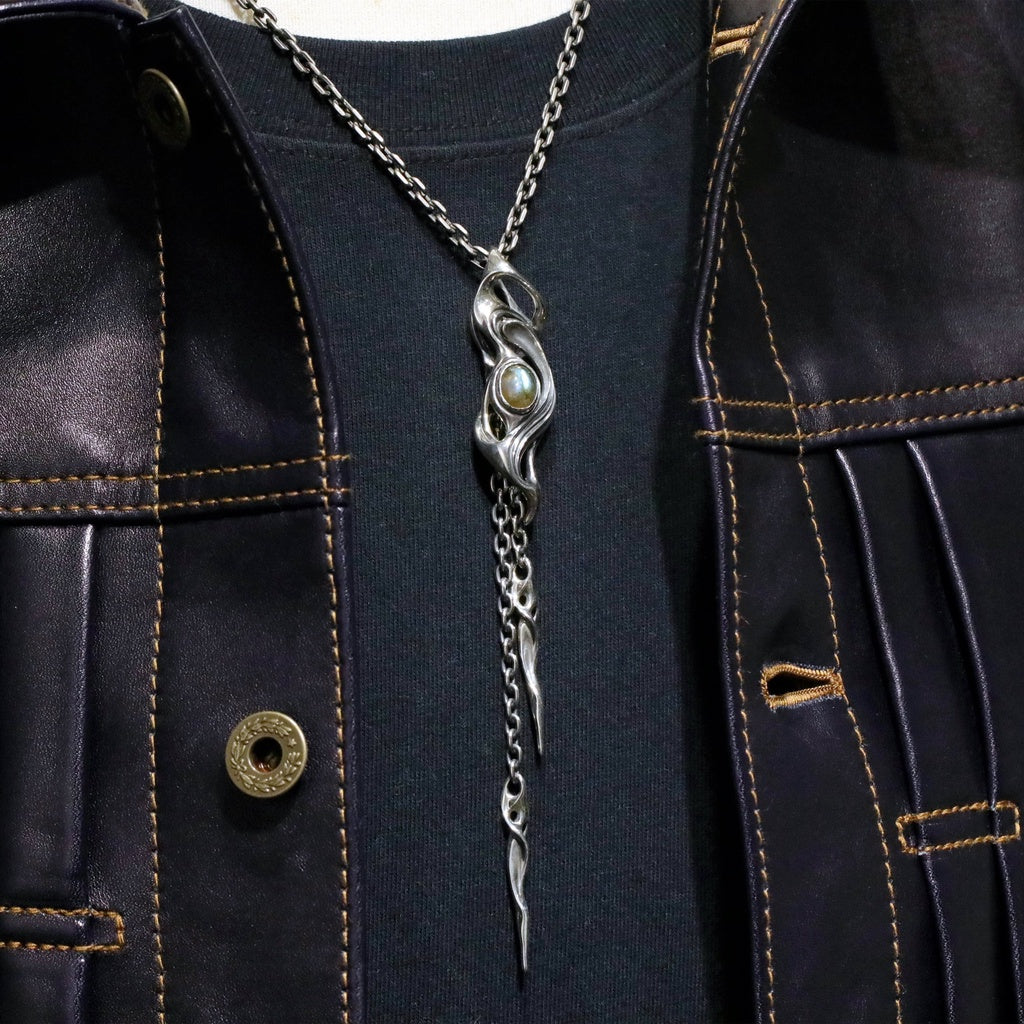 【Silver Monsters】日本匠級曲線異形 Ability Normal 特鑲藍晶石 純銀流蘇曲線 吊墜