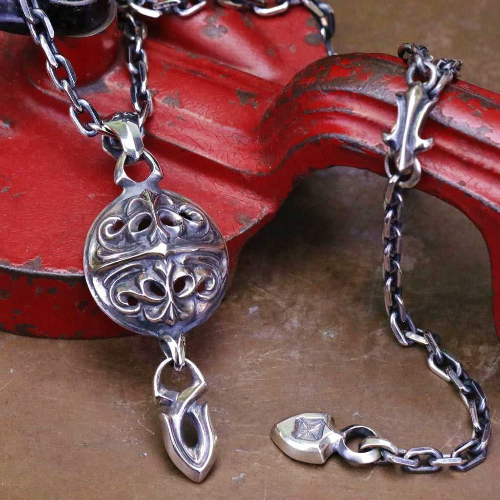 【Silver Monsters】日本一級神牌 Loud Style Design 歌德雕花盾&無限箭矢 純銀項鍊