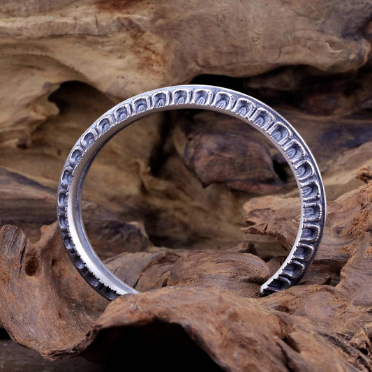 【Silver Monsters】日本雕畫雙絕 Dual Flow 2020新品 細緻雕工 "繩紋" 純銀手環