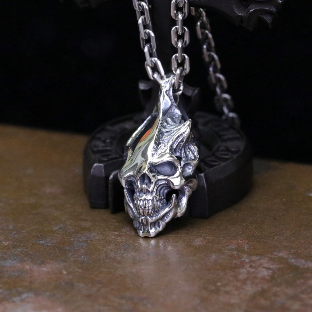 日本幻獸異骸 Strange Freak Designs 原創設計 20週年限量紀念版 半臉獨角骷髏 純銀吊墜