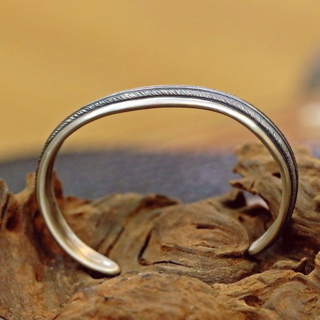 【Silver Monsters】日本雕畫雙絕 Dual Flow 杉山『羽』爆款手環 純銀手環