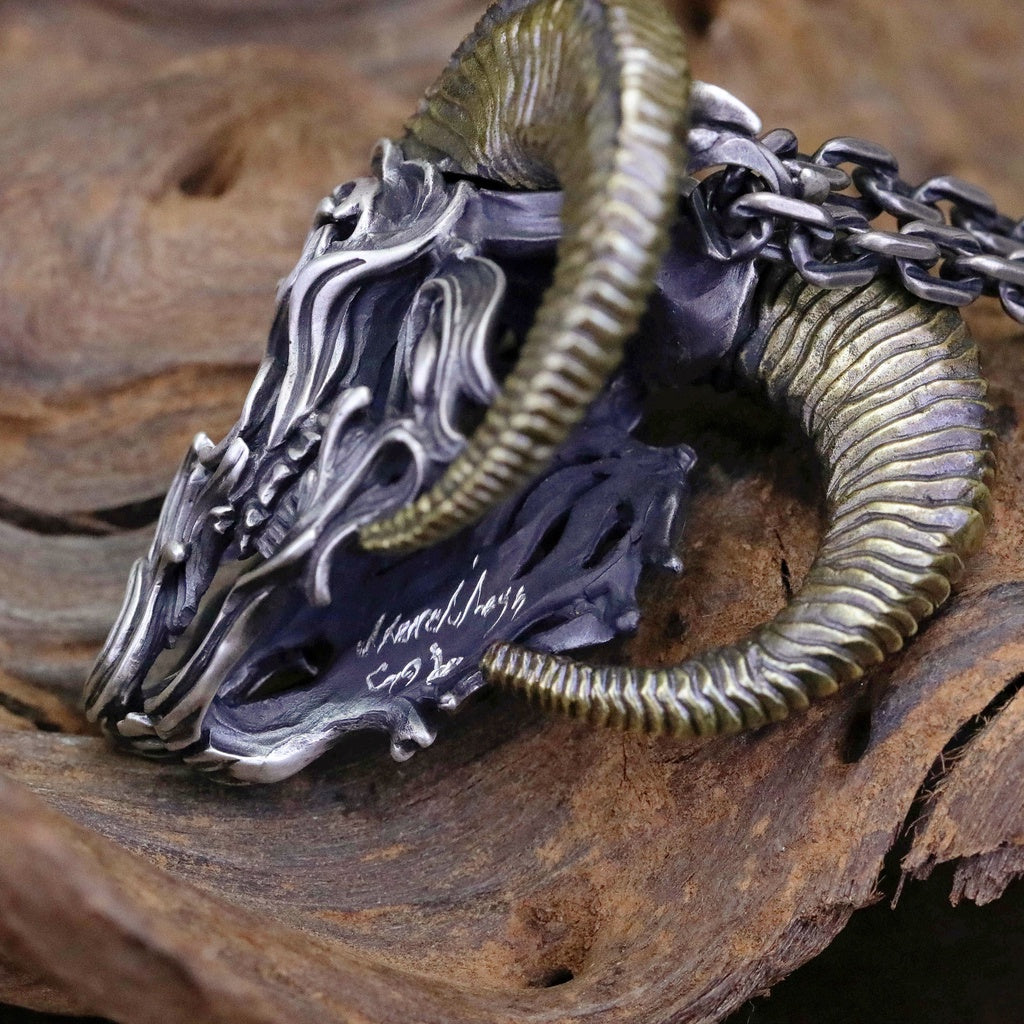 【Silver Monsters】日本新銳 Merciless God 原創設計 惡魔羊角巴風特 精雕手作純銀吊墜