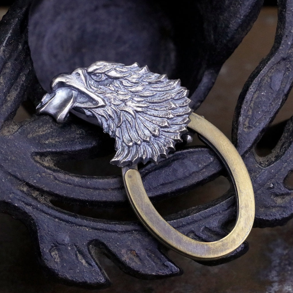 【Silver Monsters】日本一級神牌 Loud Style Design 究極手雕老鷹 銀扣銅圈 鑰匙扣