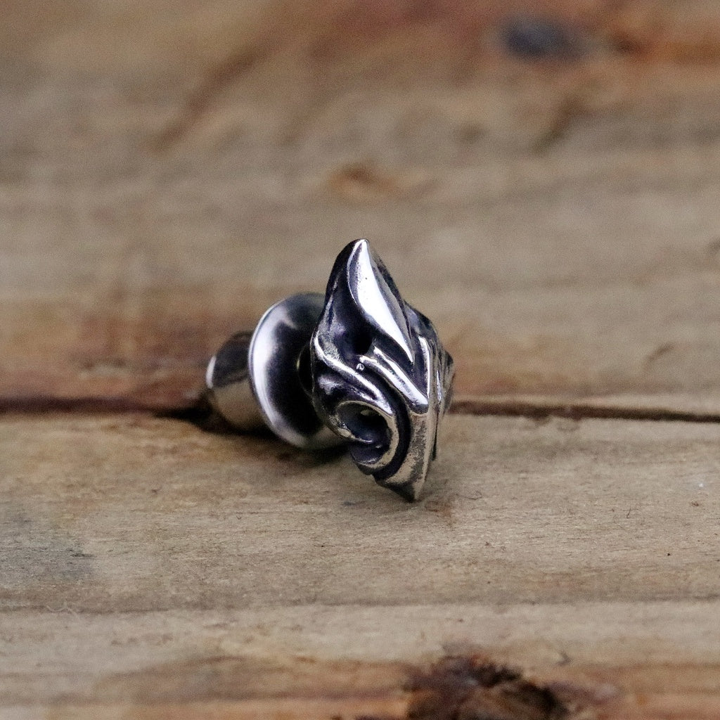 【Silver Monsters】日本前衛宗師 Glam Scale 機甲王 鳶尾哥特雕花 純銀耳針 耳飾