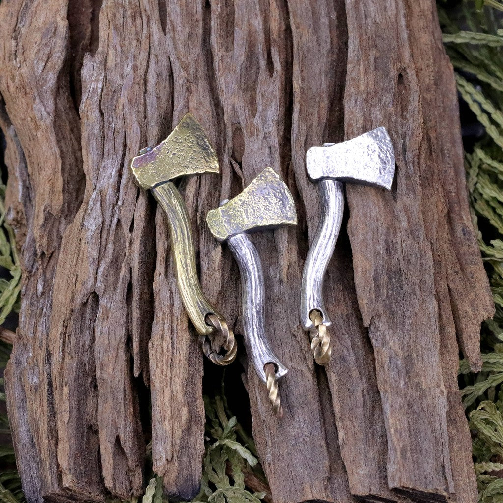 【Silver Monsters】台灣職人手作KOPO METAL 立體做舊 銀/銅小斧頭 墜子 吊墜